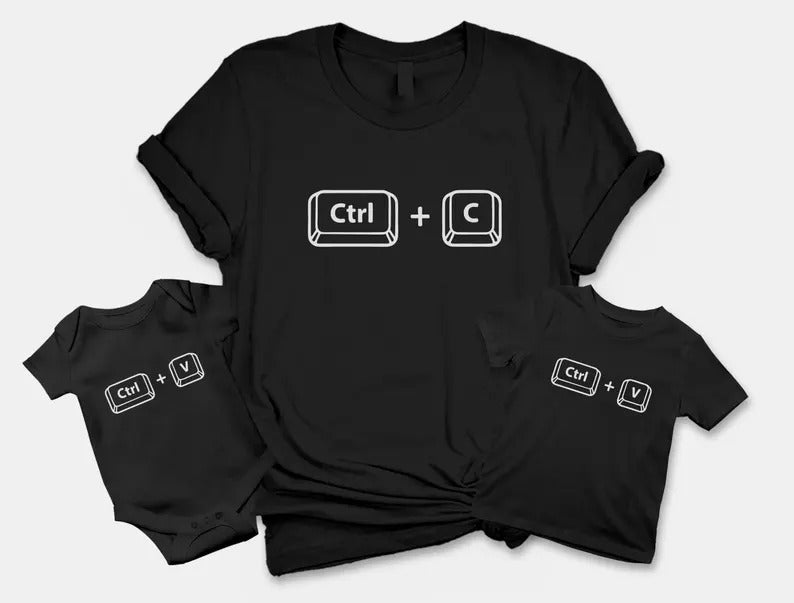 Copy Paste Matching Dad and Baby Shirts, Funny Ctrl C Ctrl V Shirts, Father’s Day Gifts, Daddy and Me Outfits, New Dad Father’s Day Gifts