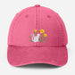 Cat & Flower Embroidered Hat, Floral Vintage Hat, Kitten Baseball Cap, Black Cat Summer Hat, Womens Flower Hat, Cat Lover Gift, Gift for Her