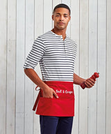 Personalised Short Apron, Custom Name /Logo Printed Aprons, Kitchen Apron, Gift for Bakers, Short Bar Apron with Pockets, Cocktail Bar Apron