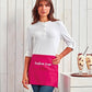 Personalised Short Apron, Custom Name /Logo Printed Aprons, Kitchen Apron, Gift for Bakers, Short Bar Apron with Pockets, Cocktail Bar Apron