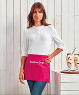 Personalised Short Apron, Custom Name /Logo Printed Aprons, Kitchen Apron, Gift for Bakers, Short Bar Apron with Pockets, Cocktail Bar Apron
