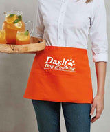 Personalised Short Apron, Custom Name /Logo Printed Aprons, Kitchen Apron, Gift for Bakers, Short Bar Apron with Pockets, Cocktail Bar Apron