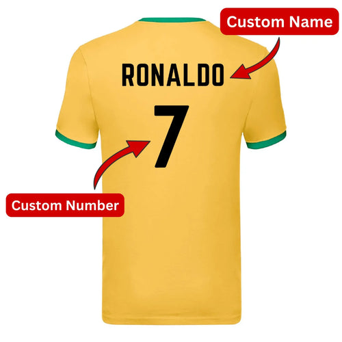 Personalised Football Player Name & Number FIFA Ringer Unisex T-Shirt