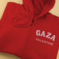 Palestine Gaza Full Zip Hoodie, Embroidered Palestine Name Monogrammed Hoody, Palestine Embroidery Full Zip Hoodie, Adults Unisex Zip Jumper