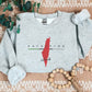 Palestine Map Embroidered Sweater, Palestine Crewneck Sweatshirt, Adults Unisex Comfy Colors Jumper, Palestine Clothing
