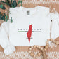 Palestine Map Embroidered Sweater, Palestine Crewneck Sweatshirt, Adults Unisex Comfy Colors Jumper, Palestine Clothing