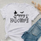 Happy Halloween T-Shirt, Vintage Fall Witch Hat Tee Shirt, Funny Halloween Printed Shirt, Spooky Season Tees, Halloween Party Clothing Gifts
