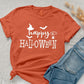 Happy Halloween T-Shirt, Vintage Fall Witch Hat Tee Shirt, Funny Halloween Printed Shirt, Spooky Season Tees, Halloween Party Clothing Gifts