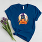 Cat on Pumpkin Halloween Shirt, Vintage Fall Pumpkin Tee Shirt, Halloween Witch Cat Printed Shirt, Autumn Outfits, Halloween Cat Lover Gifts