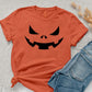 Halloween Pumpkin Face Shirt, Halloween Winking Pumpkin T-Shirt, Cute Halloween Party Printed Tee Tops, Comfy Family Matching Fall Outfits