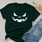 Halloween Pumpkin Face Shirt, Halloween Winking Pumpkin T-Shirt, Cute Halloween Party Printed Tee Tops, Comfy Family Matching Fall Outfits