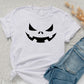 Halloween Pumpkin Face Shirt, Halloween Winking Pumpkin T-Shirt, Cute Halloween Party Printed Tee Tops, Comfy Family Matching Fall Outfits