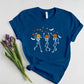 Halloween Pumpkin Skeleton T-Shirt, Vintage Dancing Skeleton Printed Shirt, Skull Fall Matching Tee Shirt, Halloween Night Party Clothing
