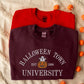 Halloween Town University Sweatshirt, Embroidered Halloween Fall Jumper, Spooky Season Crewneck Sweatshirt, Pumpkin Embroidery Est Outfits