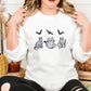 Halloween Ghost Cats Sweatshirt, Embroidered Halloween Bats Sweater, Vintage Fall Spooky Season Jumper, Cute Halloween Party Outfits Gifts