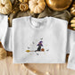 Embroidered Witch Goth Sweatshirt, Halloween Adults Witchy Clothing, Fall Cat Sweatshirt Gifts for Him/Her, Spooky Season Halloween Costumes