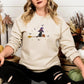 Embroidered Witch Goth Sweatshirt, Halloween Adults Witchy Clothing, Fall Cat Sweatshirt Gifts for Him/Her, Spooky Season Halloween Costumes