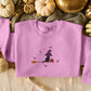 Embroidered Witch Goth Sweatshirt, Halloween Adults Witchy Clothing, Fall Cat Sweatshirt Gifts for Him/Her, Spooky Season Halloween Costumes