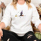 Embroidered Witch Goth Sweatshirt, Halloween Adults Witchy Clothing, Fall Cat Sweatshirt Gifts for Him/Her, Spooky Season Halloween Costumes