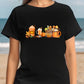 Vintage Halloween Shirt, Autumn Fall T Shirt, Pumpkin Coffee Cups Autumn Crewneck Tees, Halloween Season Clothing, Halloween Night Outfits