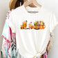 Vintage Halloween Shirt, Autumn Fall T Shirt, Pumpkin Coffee Cups Autumn Crewneck Tees, Halloween Season Clothing, Halloween Night Outfits