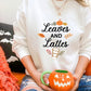 Leaves and Lattes Sweater, Autumn Fall Halloween Printed Sweatshirt, Autumn Fall Maple Leaves Jumper, Halloween Night Family Matching Outfit