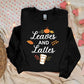 Leaves and Lattes Sweater, Autumn Fall Halloween Printed Sweatshirt, Autumn Fall Maple Leaves Jumper, Halloween Night Family Matching Outfit