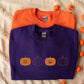Embroidered Pumpkin Sweatshirt, Halloween Fall Jumper, Jack-o-Lantern Sweatshirt, Halloween Embroidered Sweater, Spooky Season Fall Outfits