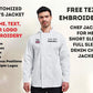 Embroidered Men's Chef Jacket, Personalised Chest Logo / Text Jacket, Custom Monogrammed Flag on Sleeve Chef Cooking Jacket, Gifts for Chef