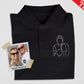 Custom Couple Portrait from Photo Shirt, Embroidered Outline Sketch Polo Shirt, Personalised Couple Matching TShirt, Memorial Birthday Gifts