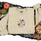Ghost Pumpkin Sweatshirt, Embroidered Halloween Cute Ghost Crewneck Jumper, Spooky Season Fall Jumpers, Gothic Sweatshirts, Halloween Outfit