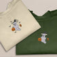 Ghost Pumpkin Sweatshirt, Embroidered Halloween Cute Ghost Crewneck Jumper, Spooky Season Fall Jumpers, Gothic Sweatshirts, Halloween Outfit