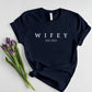 Custom Hubby/Wifey Printed T-Shirt, Personalised Special Est Date Shirt, Wifey Wedding Hen Do Tees, Bride and Groom Couple Matching Shirts
