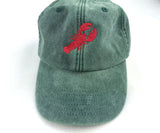 Embroidered Lobster Hat, Vintage Style Comfort Colors Lobster Design Stich 100 Cotton Sun Hat, Unisex Baseball Caps, Trucker Hat, Dad Gifts