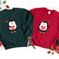 Cute Penguin Christmas Sweatshirt, Personalised Couple Initials Xmas Sweater, Christmas Animal Matching Jumper, Xmas Penguin Lovers Gifts