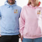 Embroidered I Love My Girlfriend Hoodies, Valentines Day Couple Matching Hoodie, Custom Initials on Sleeve Matching Jumper, Valentines Gift