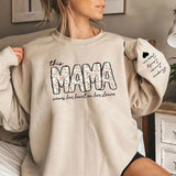 Personalised Mama Crewneck Sweatshirt, Custom Kids Name on Sleeve Sweater, Floral Mama Printed Mother Day Jumper, Mothers Day Gift for Mom