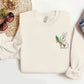 Embroidered Easter Bunny Sweatshirt, Funny Easter Day Sweater for Women, Cute Bunny with Carrot Crewneck Jumper, Easter Bunny Lover Gifts
