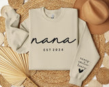 Custom Mama Puff Print Sweatshirt, Personalised Grandma Sweater with kids Name, Grandparents Embossed Jumper, Mothers Day Gift for Granny