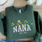 Nana Embroidered Floral Sweatshirt, Custom Nana Crewneck With Heart Kids Names, Nana Crewneck Jumper for Grandma, Best Mothers Day Gifts
