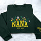 Nana Embroidered Floral Sweatshirt, Custom Nana Crewneck With Heart Kids Names, Nana Crewneck Jumper for Grandma, Best Mothers Day Gifts