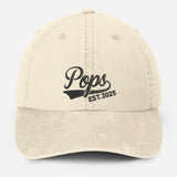 Custom Pop Embroidered Hat, Personalized Est. Year Baseball Cap, Vintage Grandpa Hat, Pop Hat for Grandfather, Best Dad Birthday Gifts