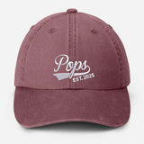 Custom Pop Embroidered Hat, Personalized Est. Year Baseball Cap, Vintage Grandpa Hat, Pop Hat for Grandfather, Best Dad Birthday Gifts