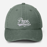 Custom Pop Embroidered Hat, Personalized Est. Year Baseball Cap, Vintage Grandpa Hat, Pop Hat for Grandfather, Best Dad Birthday Gifts