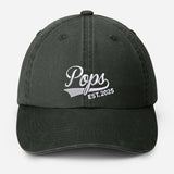 Custom Pop Embroidered Hat, Personalized Est. Year Baseball Cap, Vintage Grandpa Hat, Pop Hat for Grandfather, Best Dad Birthday Gifts