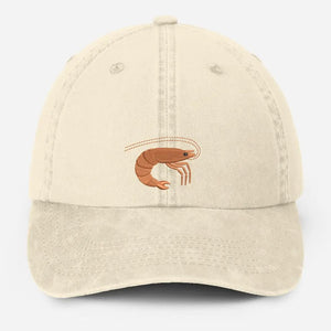 Shrimp Embroidered Baseball Hat, Vintage Style Dad Adjustable Strap Hat, Shrimp Prawn Fathers Day Hat, Seafood Lover Gifts, Fisherman Gifts