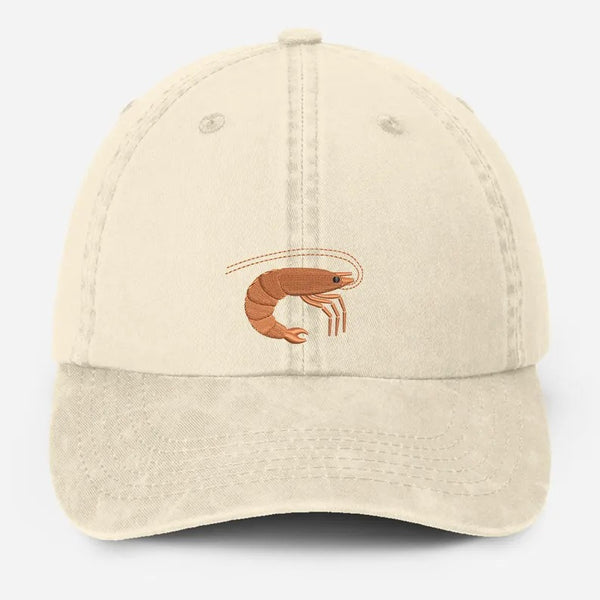 Shrimp Embroidered Baseball Hat, Vintage Style Dad Adjustable Strap Hat, Shrimp Prawn Fathers Day Hat, Seafood Lover Gifts, Fisherman Gifts