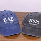 Custom Embroidered Mom and Dad Hat, Personalised Dad Est Date Baseball Cap, Pregnancy Reveal Gifts, Vintage New Mom Hat, Mother's Day Gifts