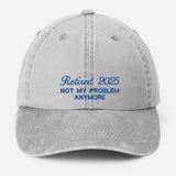 Custom Retirement Celebration Embroidered Hat, Personalised Dad Hat, Not My Problem Anymore Vintage Hat, Men's Baseball Cap, Retirement Gift
