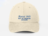 Custom Retirement Celebration Embroidered Hat, Personalised Dad Hat, Not My Problem Anymore Vintage Hat, Men's Baseball Cap, Retirement Gift